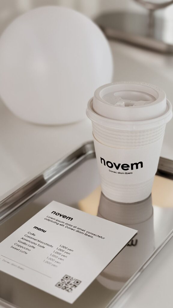 カフェ用メニュー表と紙スリーブ