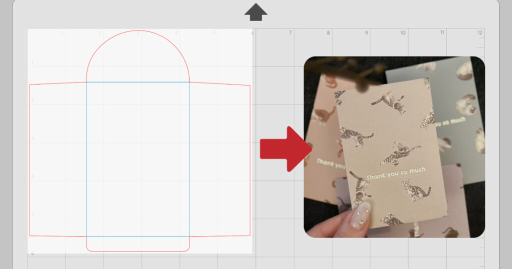Silhouette Studioで作成したポチ袋の展開図と完成例