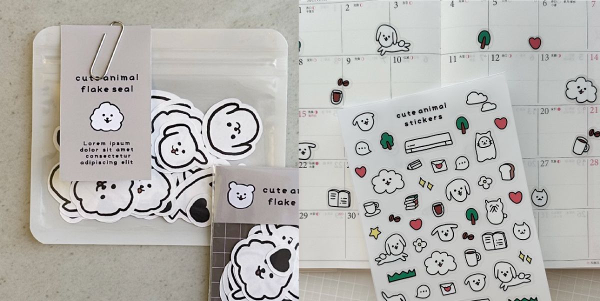 sp-fullwide-image カッティングマシンで作ったフレークシールやステッカーの作例