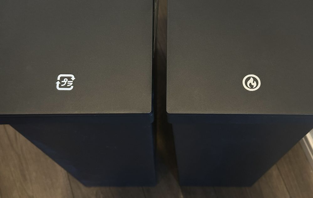 カッティングフィルムで作ったゴミ箱の分別ラベル